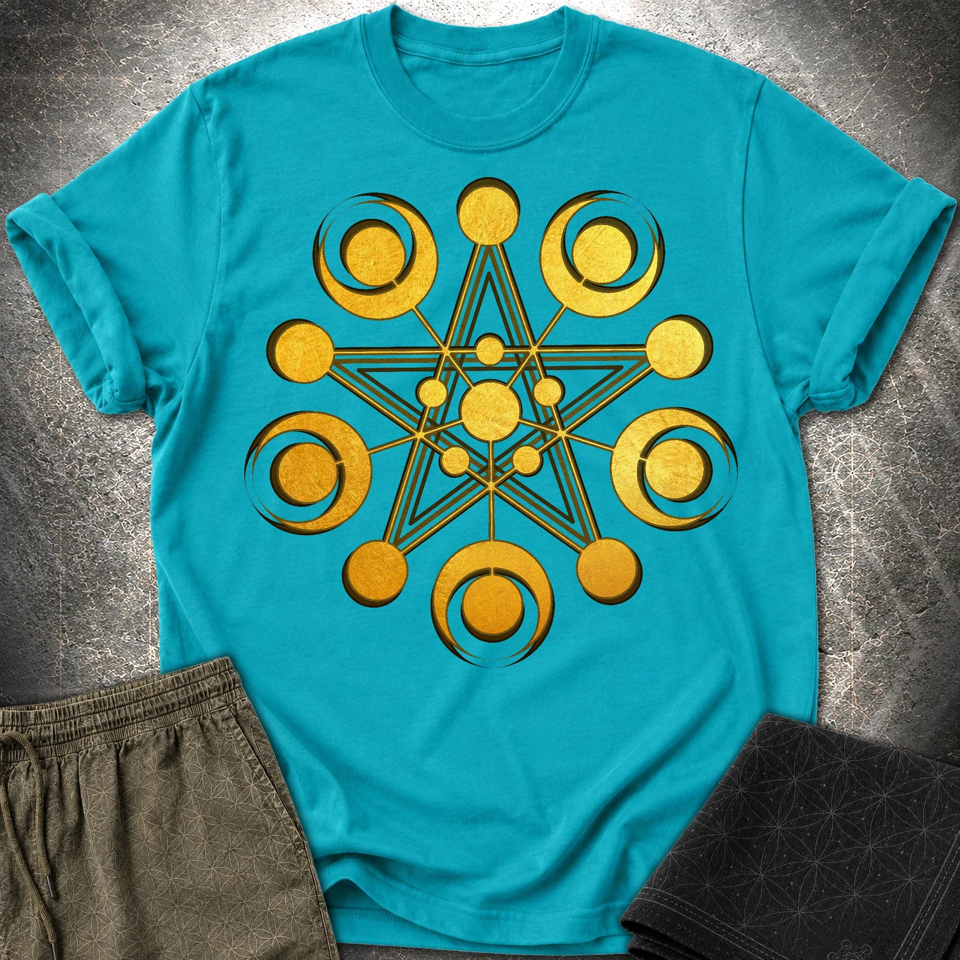 Golden Crop Circle T-Shirt - Golden Crop Circle T-Shirt - Tropical Blue