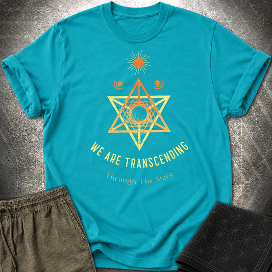 Transcending Through Stars T-Shirt - Transcending Through Stars T-Shirt - Tropical Blue