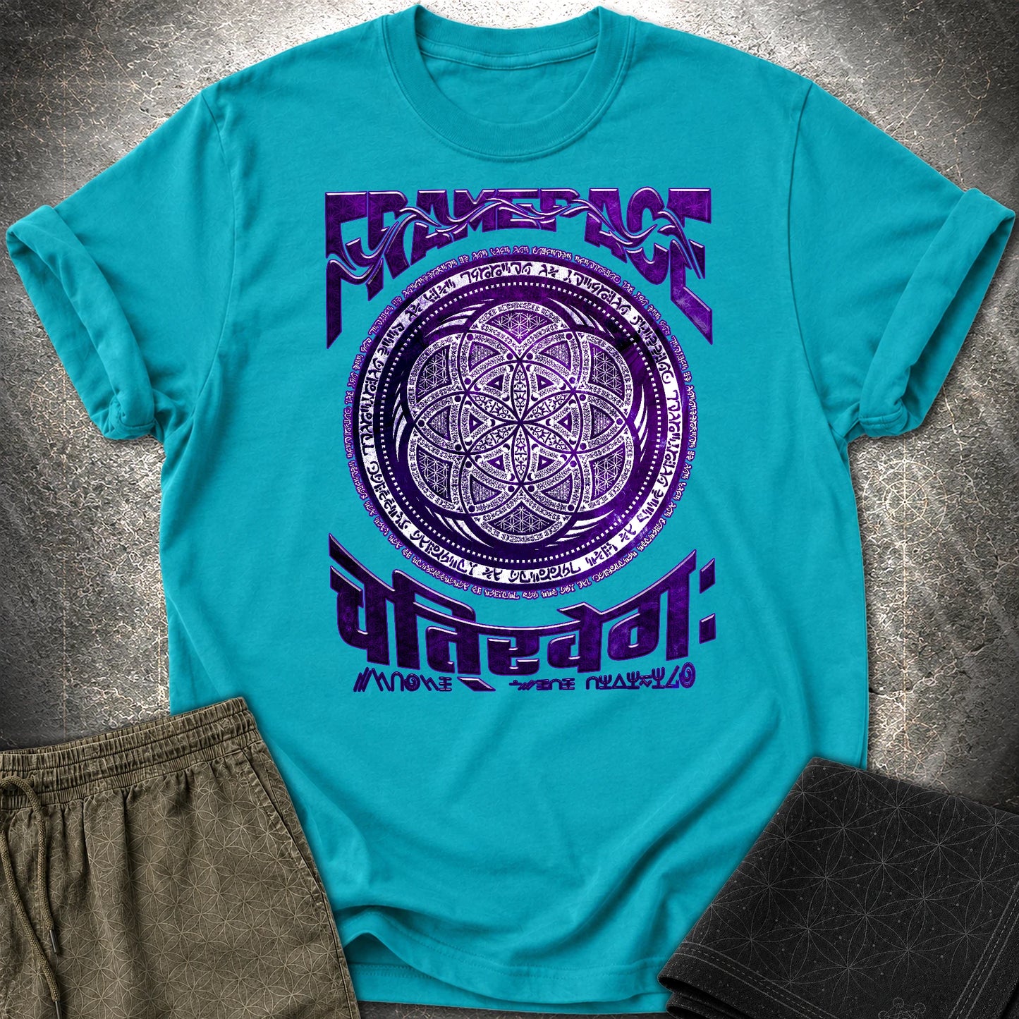 Sacred Geometry Armor T-Shirt - Sacred Geometry Armor T-Shirt - Tropical Blue