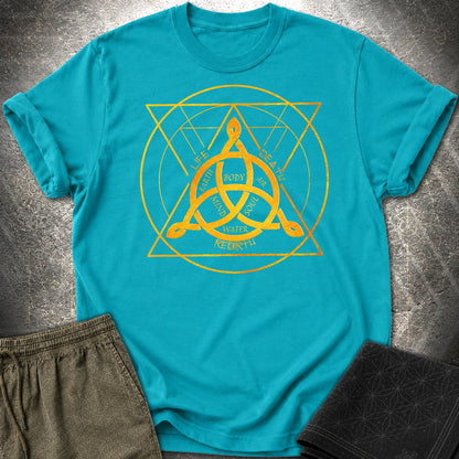 Triquetra Celtic Symbol T-Shirt - Triquetra Celtic Symbol T-Shirt - Tropical Blue