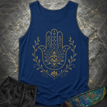 Hamsa Mandala - Hamsa Mandala Comfort Tank Top - True Navy