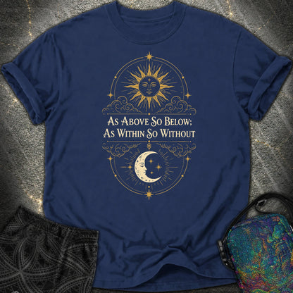 As Above So Below Sun Moon Colored - As Above So Below Sun Moon Colored Comfort T-Shirt - True Navy