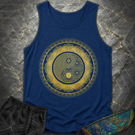 Yin Yang Gold T-Shirt - Yin Yang Gold Comfort Tank Top - True Navy