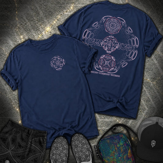 Cymatics, Energy Frequency Vibration 2 Sided Comfort T-Shirt - Cymatics, Energy Frequency Vibration 2 Sided Comfort T-Shirt - True Navy