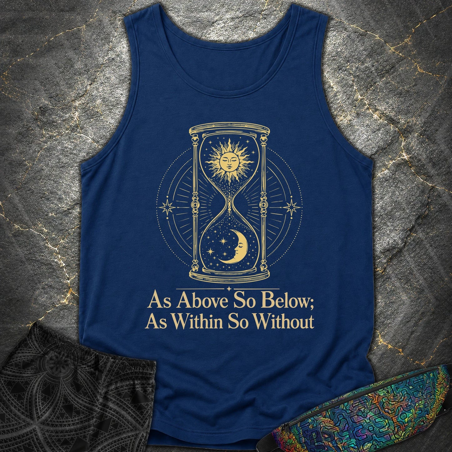 As Above So Below Hourglass - As Above So Below Hourglass Comfort Tank Top - True Navy