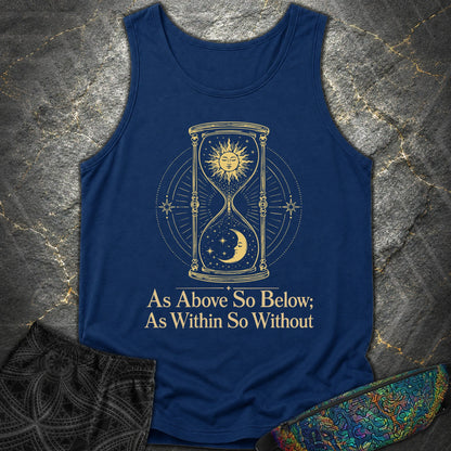 As Above So Below Hourglass - As Above So Below Hourglass Comfort Tank Top - True Navy