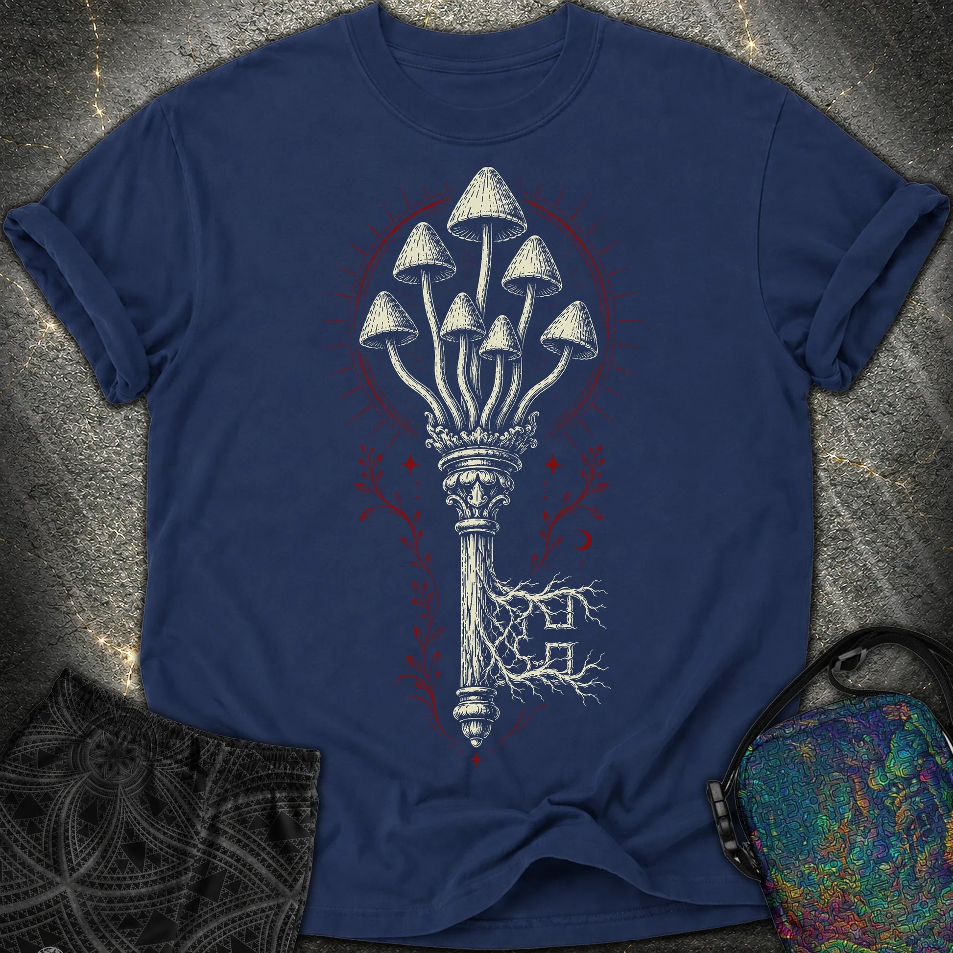 The Mushroom Key - The Mushroom Key Comfort T-Shirt - True Navy