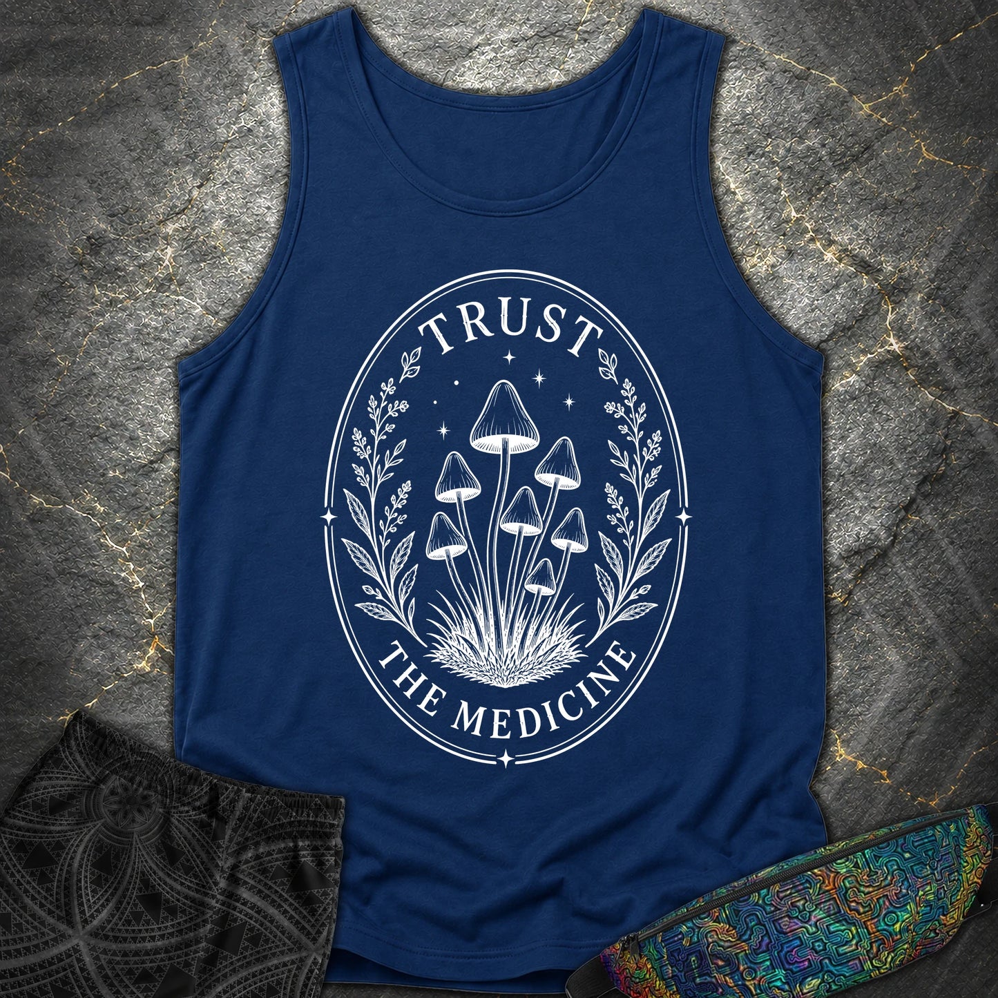 Trust The Medicine Mushroom Comfort Tank - Trust The Medicine Mushroom Comfort Tank - True Navy