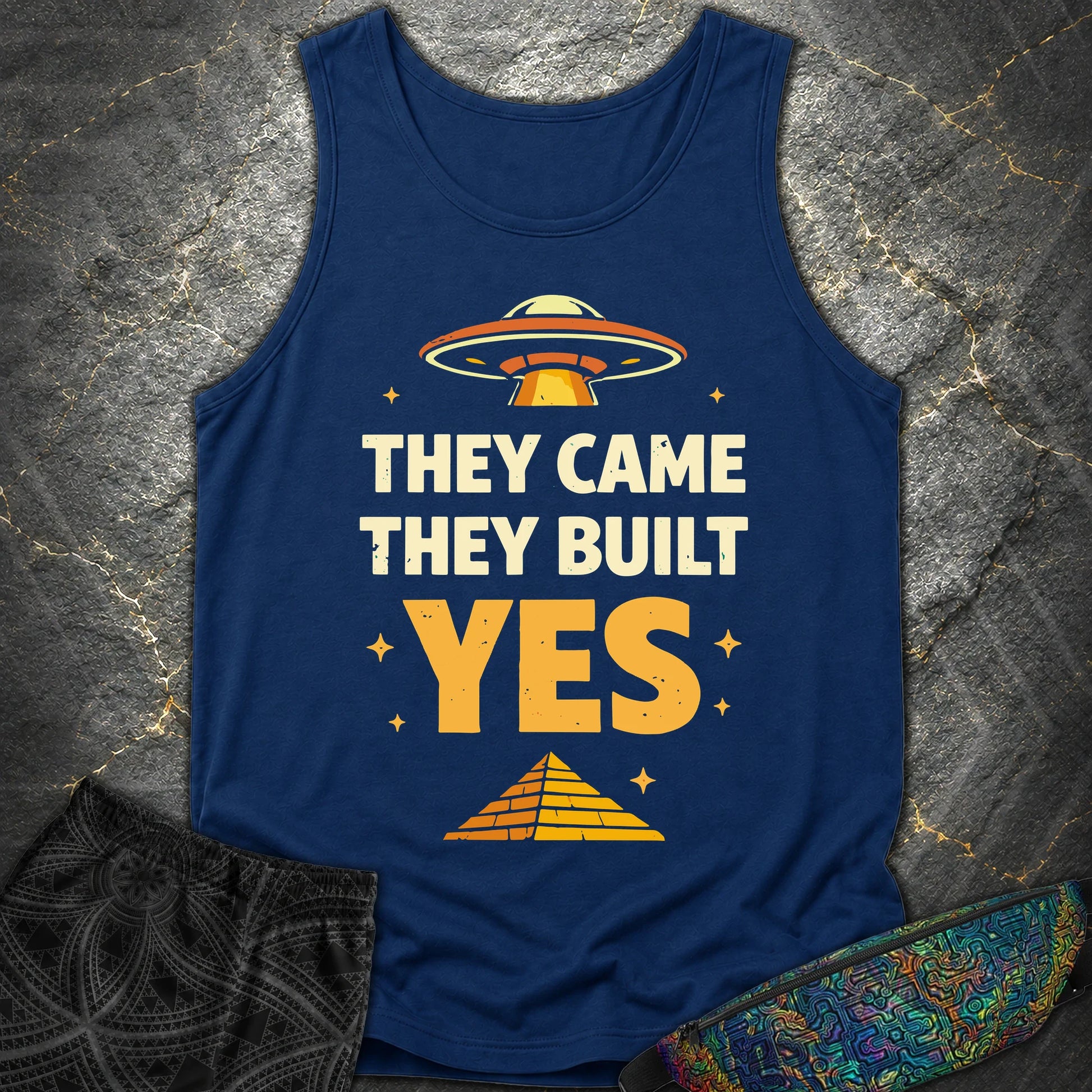 They Came They Built Yes - They Came They Built Yes Comfort Tank Top - True Navy