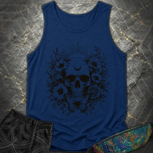 Moon Phases Moth - Moon Phases Moth Comfort Tank Top - True Navy