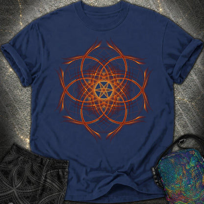 Geometric Sunset Comfort T-Shirt - Geometric Sunset Comfort T-Shirt - True Navy