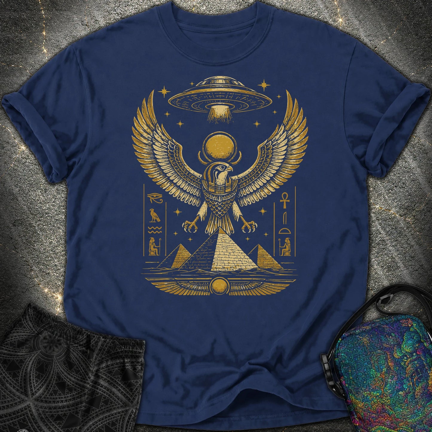 Falcon Guardian Beneath the Starship - Falcon Guardian Beneath the Starship Comfort T-Shirt - True Navy