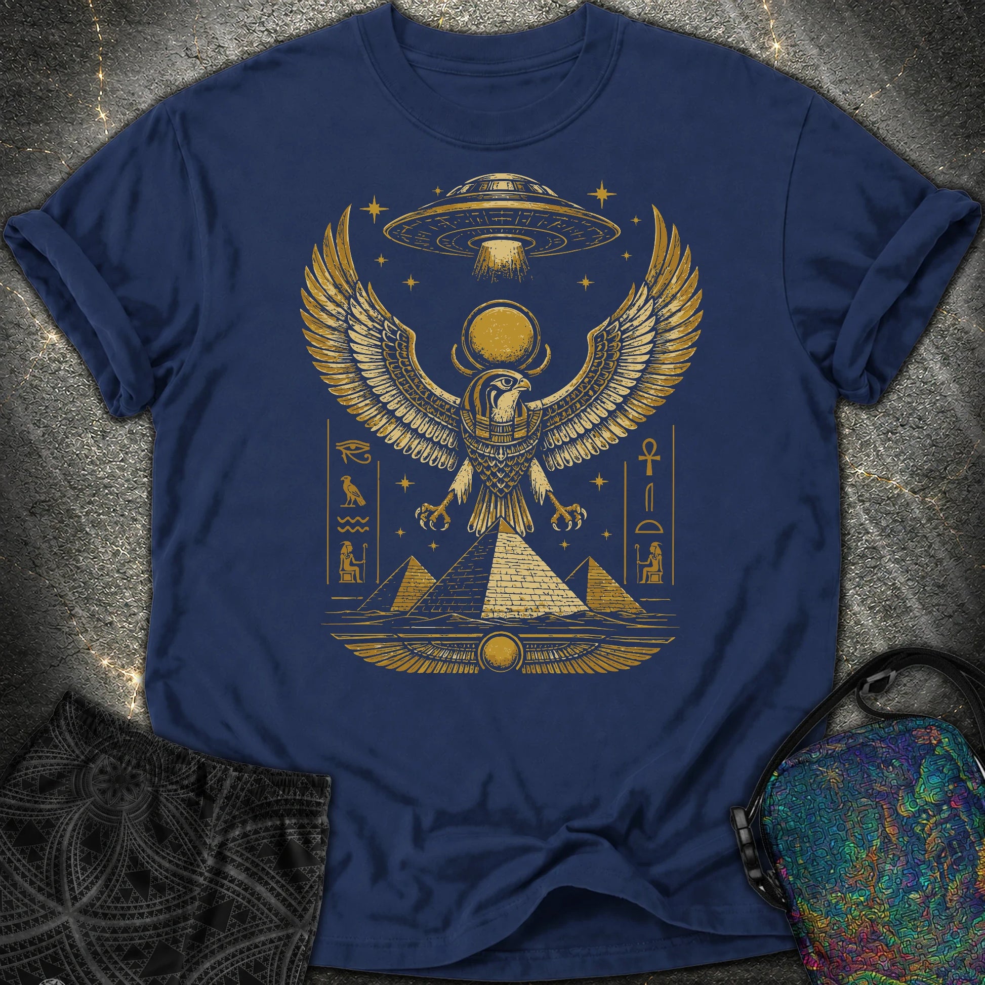Falcon Guardian Beneath the Starship - Falcon Guardian Beneath the Starship Comfort T-Shirt - True Navy