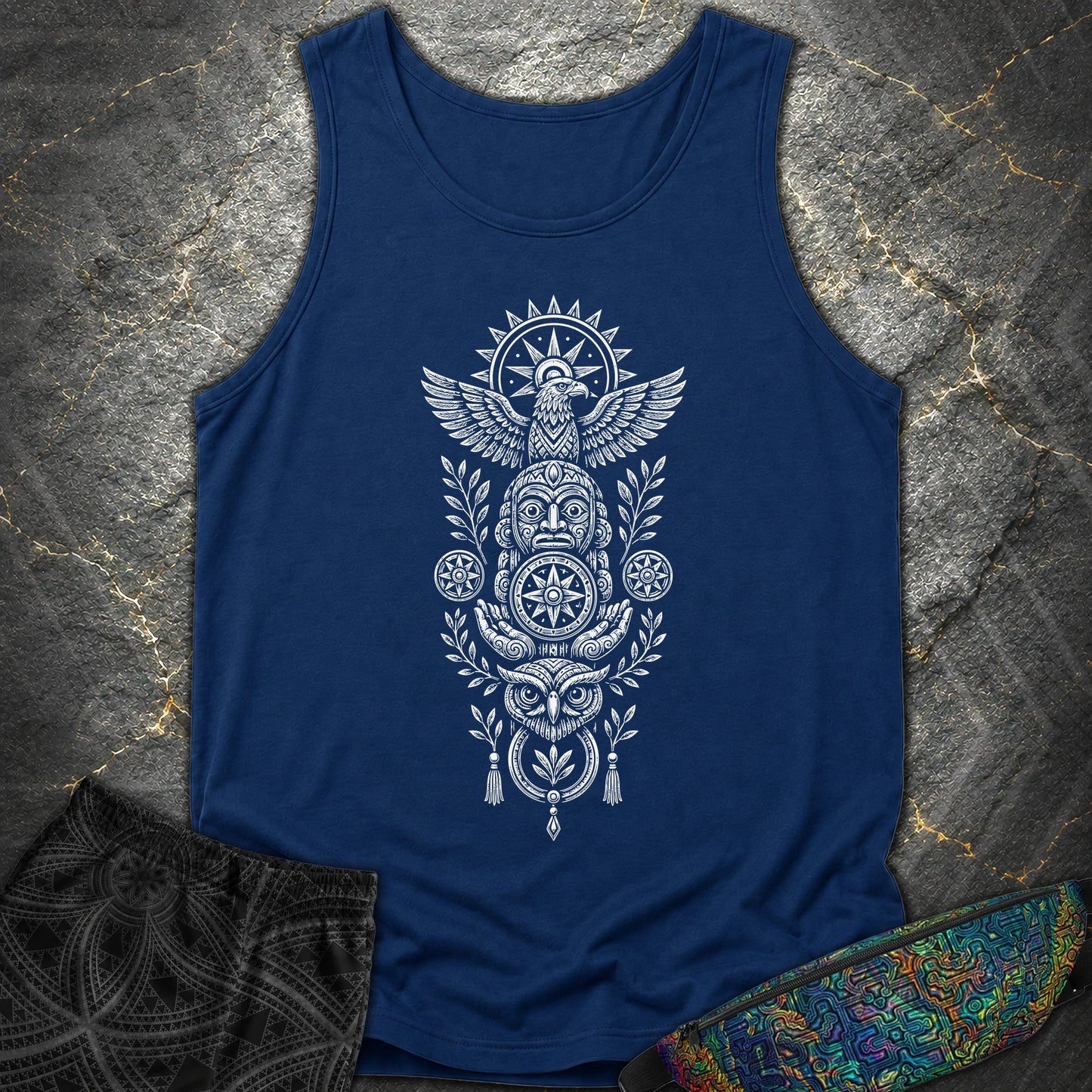 Totem White - Totem White Comfort Tank Top - True Navy