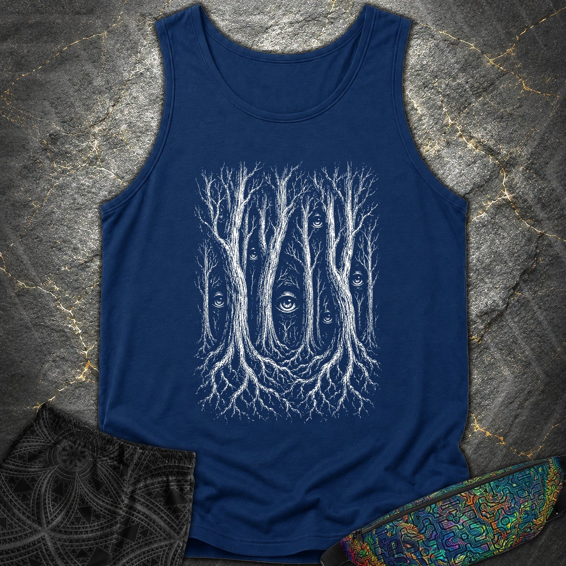 Forest Consciousness Watching - Forest Consciousness Watching Comfort Tank Top - True Navy