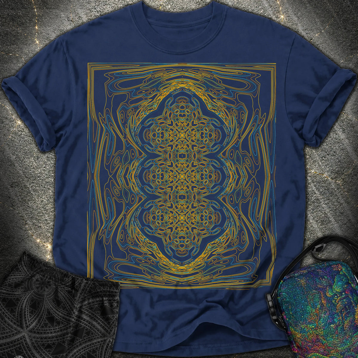 Kaleidoscopic Wave - Kaleidoscopic Wave Comfort T-Shirt - True Navy