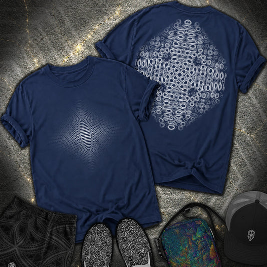 Cymatic Frequency 2 Sided T-Shirt - Cymatic Frequency 2 Sided Comfort T-Shirt - True Navy