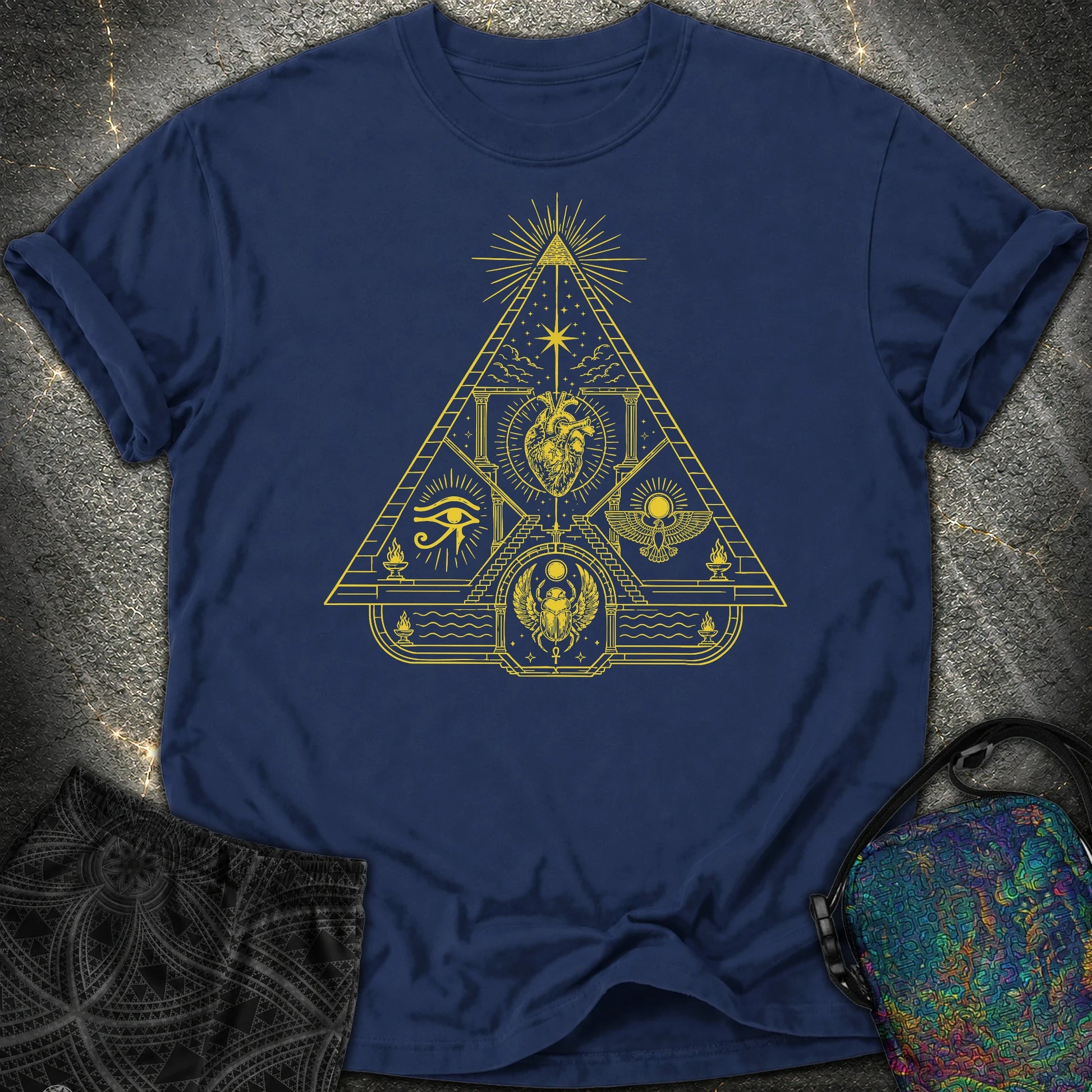 Mystic Pyramid of the Sacred Heart - Mystic Pyramid of the Sacred Heart Comfort T-Shirt - True Navy