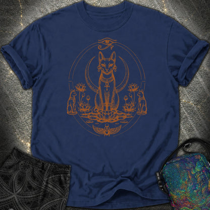 Sacred Cat Among Lotus Blooms - Sacred Cat Among Lotus Blooms Comfort T-Shirt - True Navy