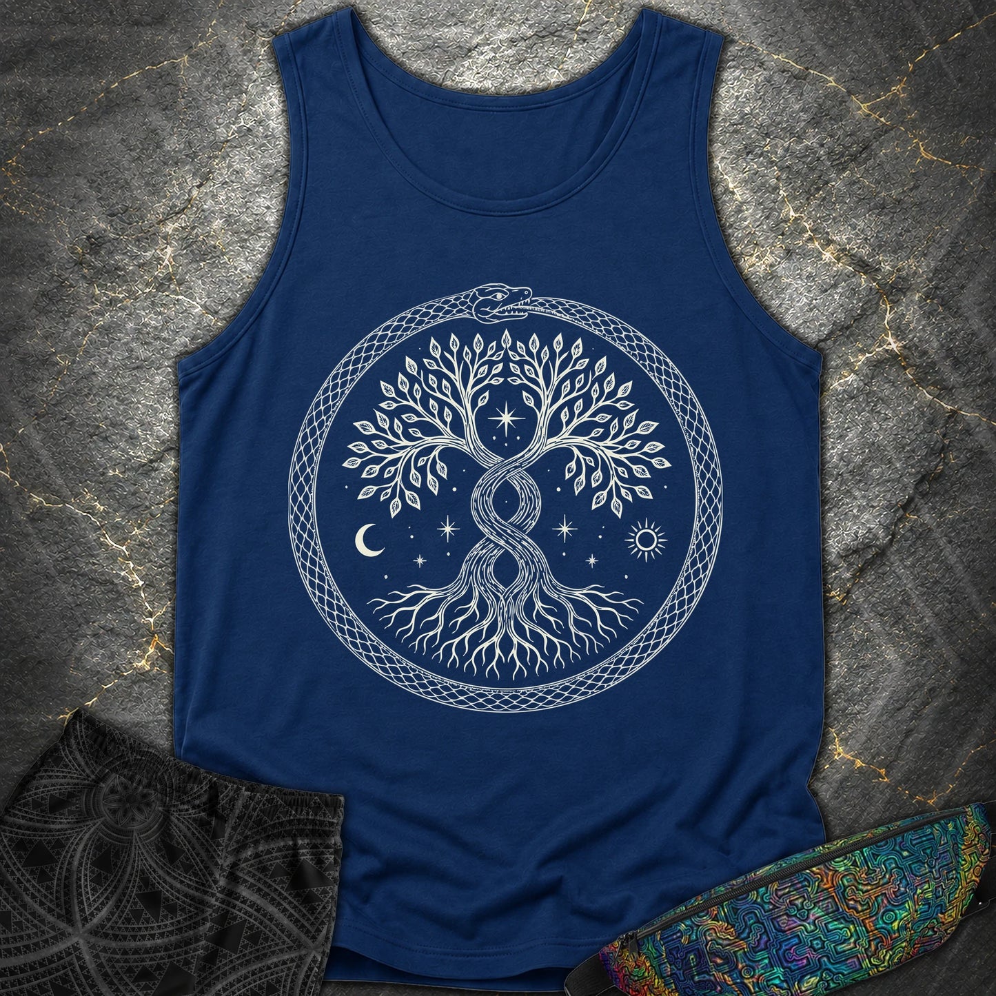 888 Ouroboros Tree Comfort Tank Top - 888 Ouroboros Tree Comfort Tank Top - True Navy