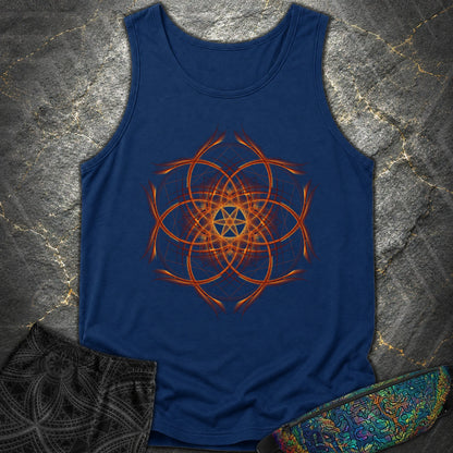 Geometric Sunset Comfort Tank Top - Geometric Sunset Comfort Tank Top - True Navy