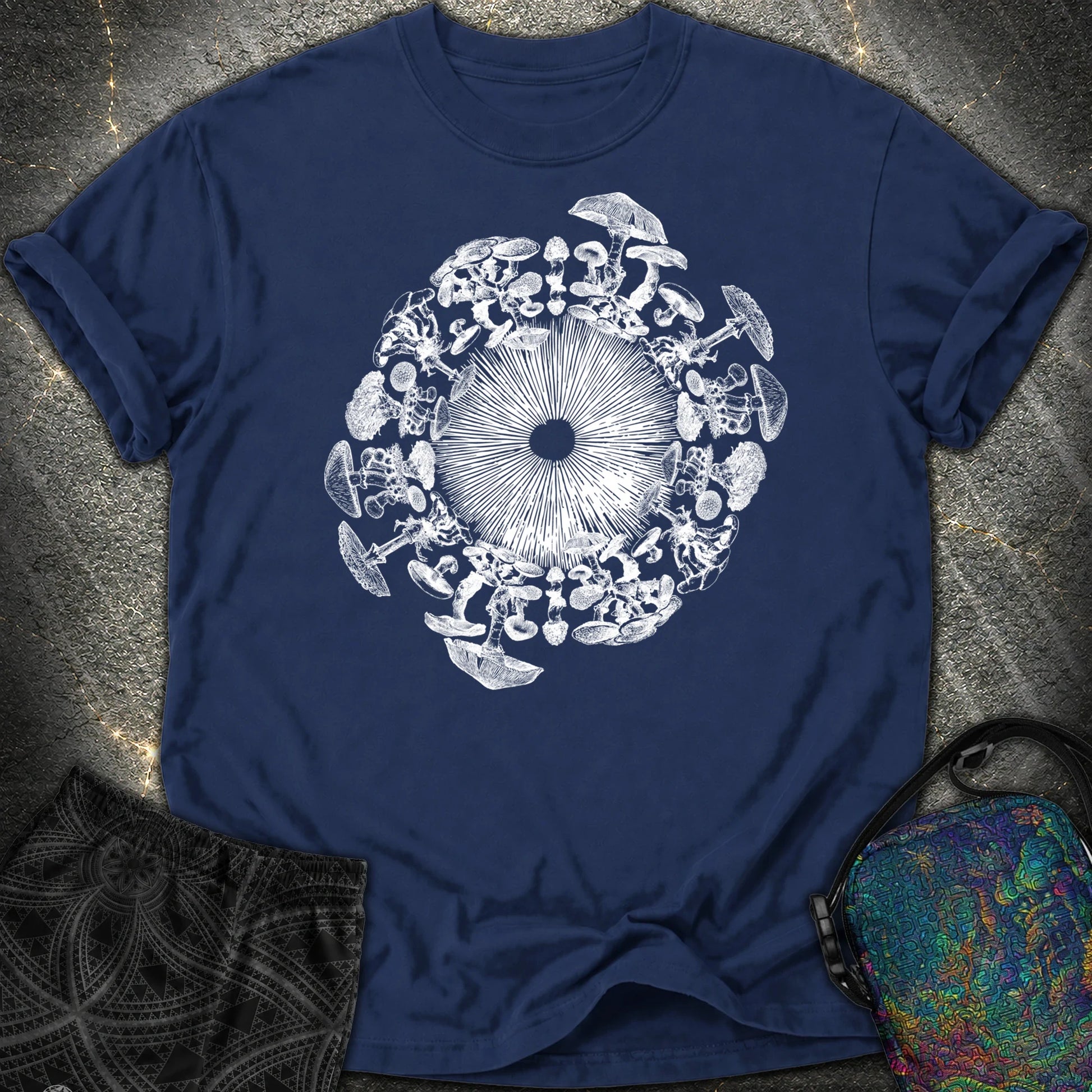 Mushroom Iris Comfort T-Shirt - Mushroom Iris Comfort T-Shirt - True Navy