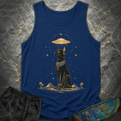 Celestial Cat Beneath the Starship - Celestial Cat Beneath the Starship Comfort Tank Top - True Navy