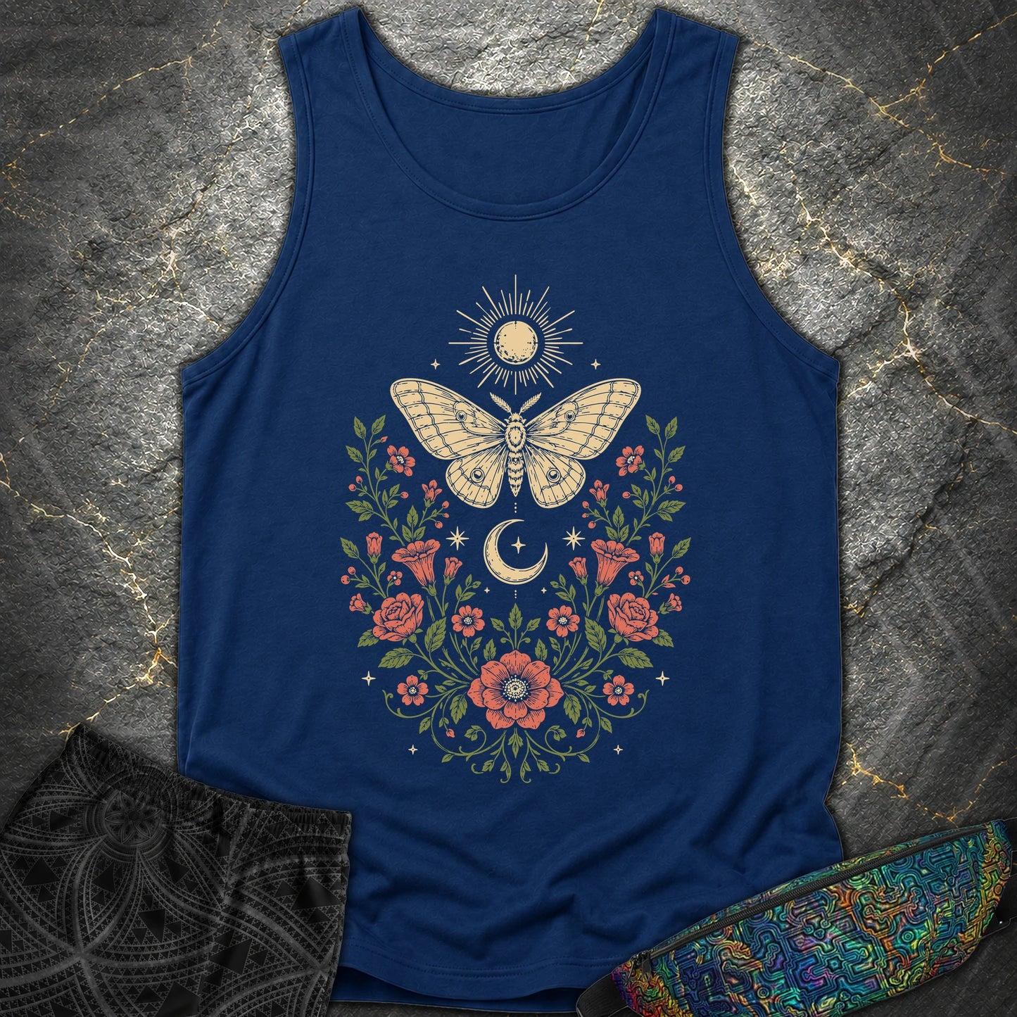 Sun Moon Moth - Sun Moon Moth Comfort Tank Top - True Navy