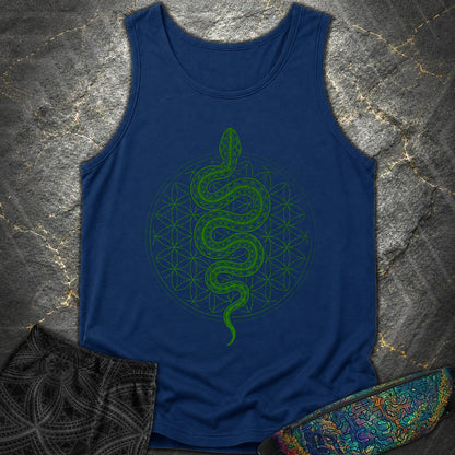 Flower of Life Serpent Comfort Tank Top - Flower of Life Serpent Comfort Tank Top - True Navy