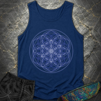 Sacred Flower Grids - Sacred Flower Grids Comfort Tank Top - True Navy