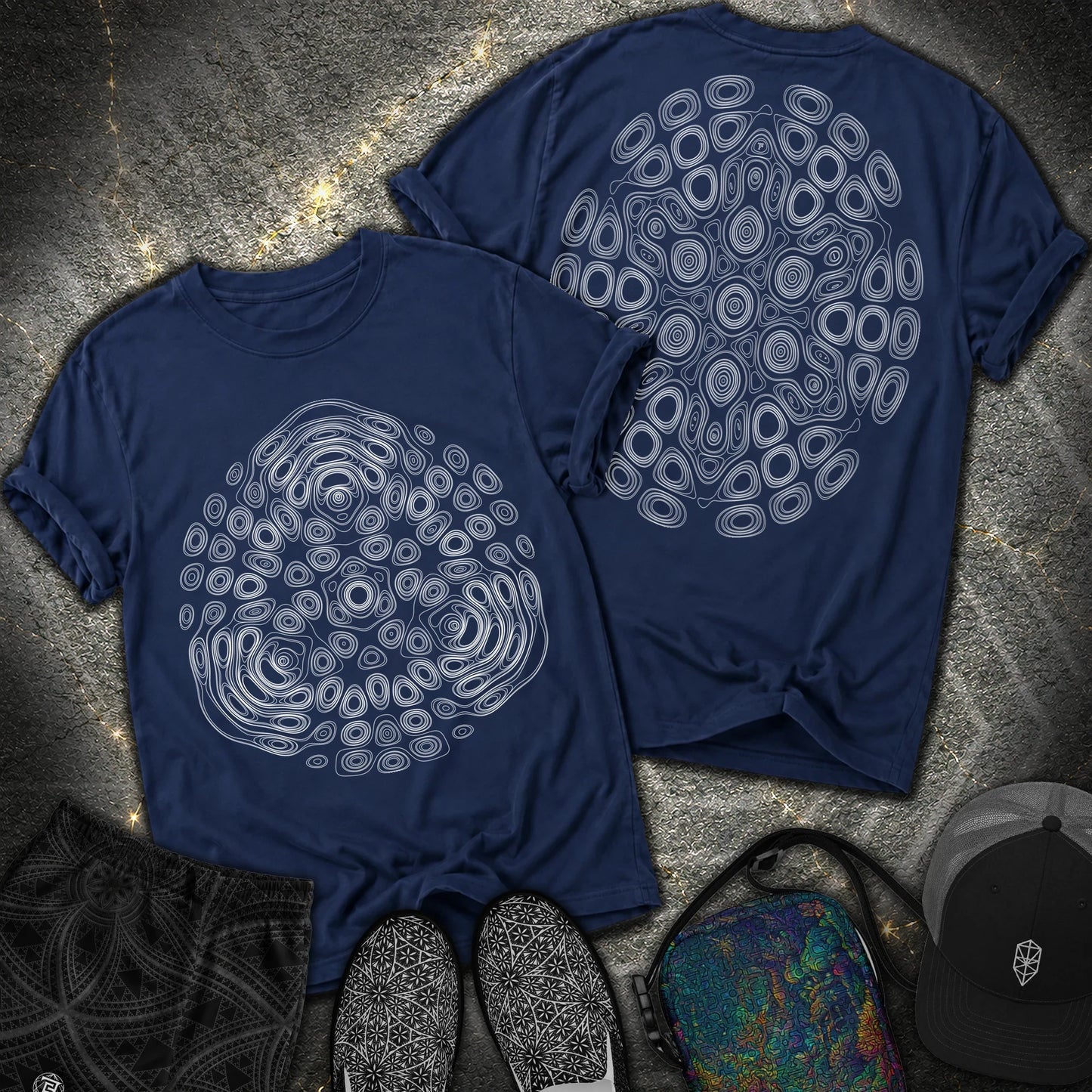 The Observers From Beyond 2 Sided T-Shirt - The Observers From Beyond 2 Sided Comfort T-Shirt - True Navy