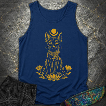 Sacred Cat of the Moon - Sacred Cat of the Moon Comfort Tank Top - True Navy