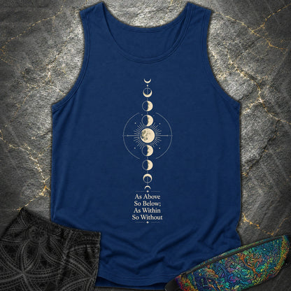 As Above So Below Moon - As Above So Below Moon Comfort Tank Top - True Navy