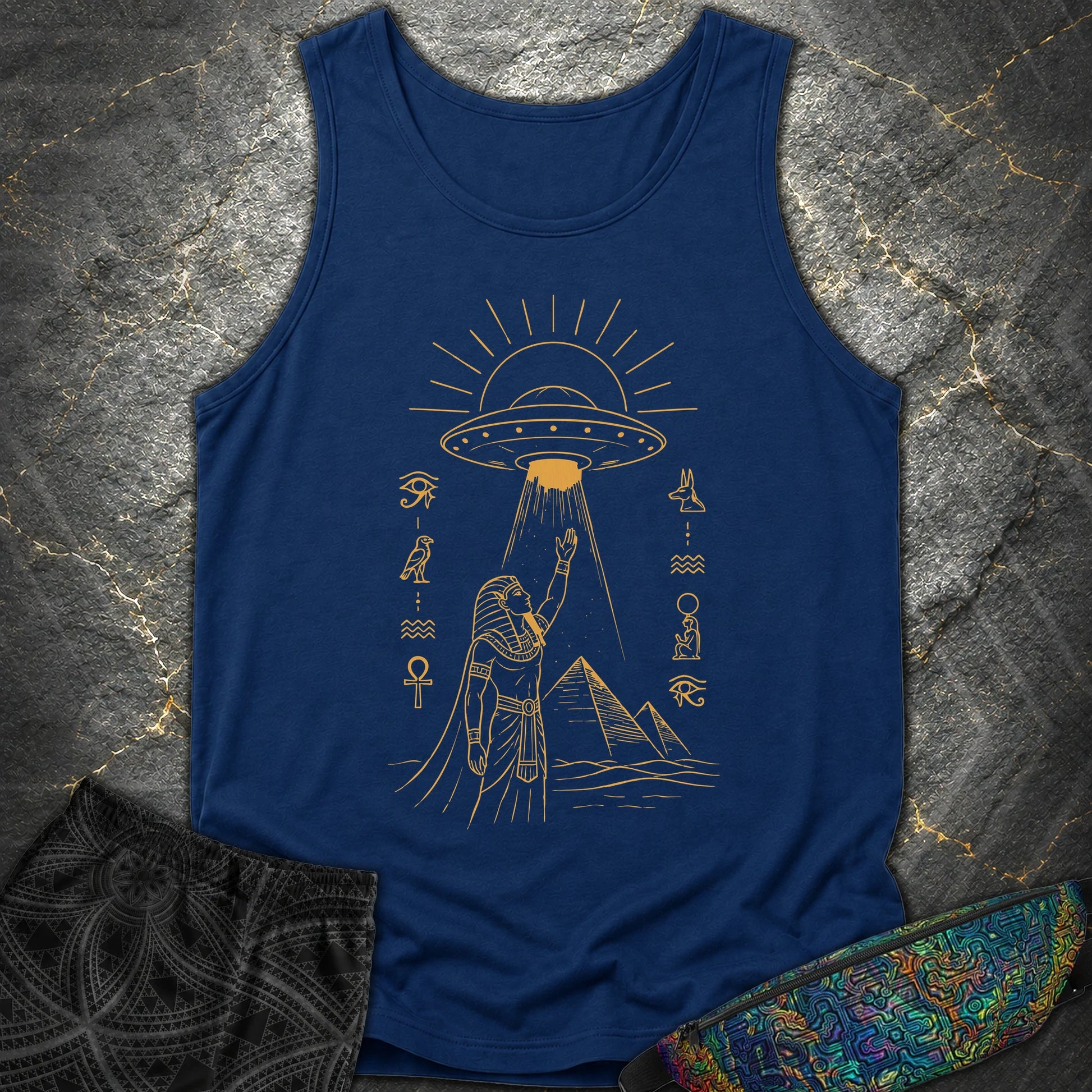 Pharaoh Reaching for the Sky Vessel - Pharaoh Reaching for the Sky Vessel Comfort Tank Top - True Navy