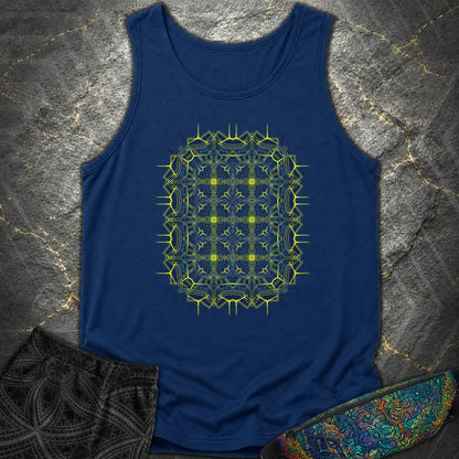 Electric Geometric Matrix - Electric Geometric Matrix Comfort Tank Top - True Navy