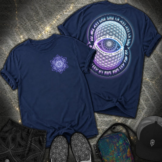 Alan Watts Universe 2 Sided Comfort T-Shirt - Alan Watts Universe 2 Sided Comfort T-Shirt - True Navy