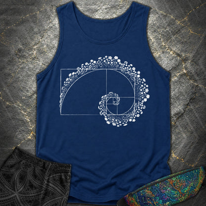 Golden Ratio Flower Spiral Comfort Tank - Golden Ratio Flower Spiral Comfort Tank - True Navy