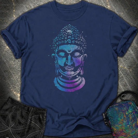 Buddha Flower Of Life Pattern Comfort T-Shirt - Buddha Flower Of Life Pattern Comfort T-Shirt - True Navy