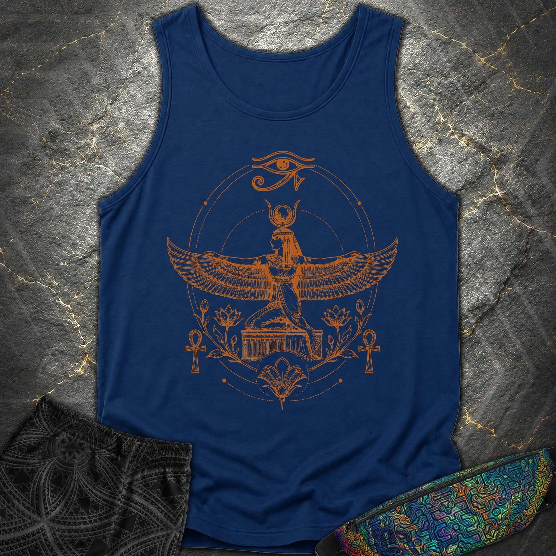 Winged Goddess of the Nile - Winged Goddess of the Nile Comfort Tank Top - True Navy