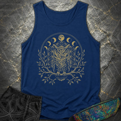 Owl Flower Of Life - Owl Flower Of Life Comfort Tank Top - True Navy