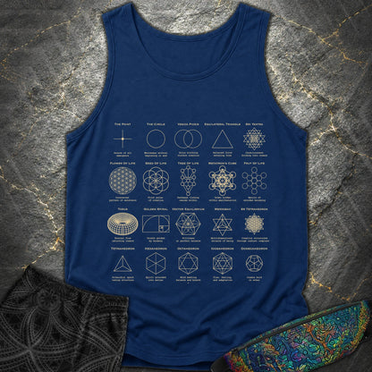 Sacred Geometry Figures Comfort T-Shirt - Sacred Geometry Figures Comfort Tank Top - True Navy