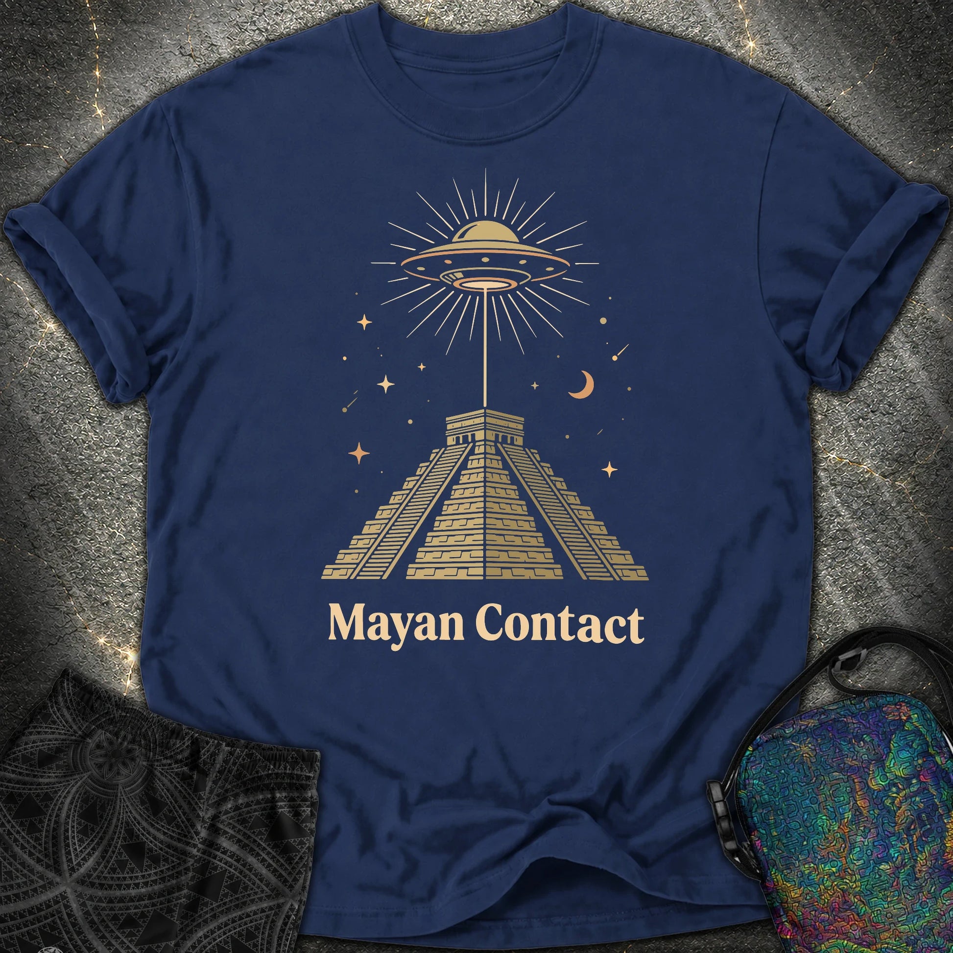 Piramida Majów I UFO 2 - Piramida Majów I UFO 2 Comfort T-Shirt - True Navy