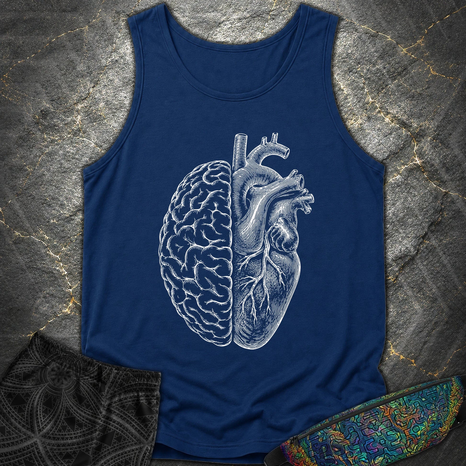 Heart Brain - Heart Brain Comfort Tank Top - True Navy