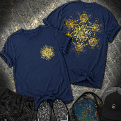 Metatron Fractal 2 Sided T-Shirt - Metatron Fractal 2 Sided Comfort T-Shirt - True Navy