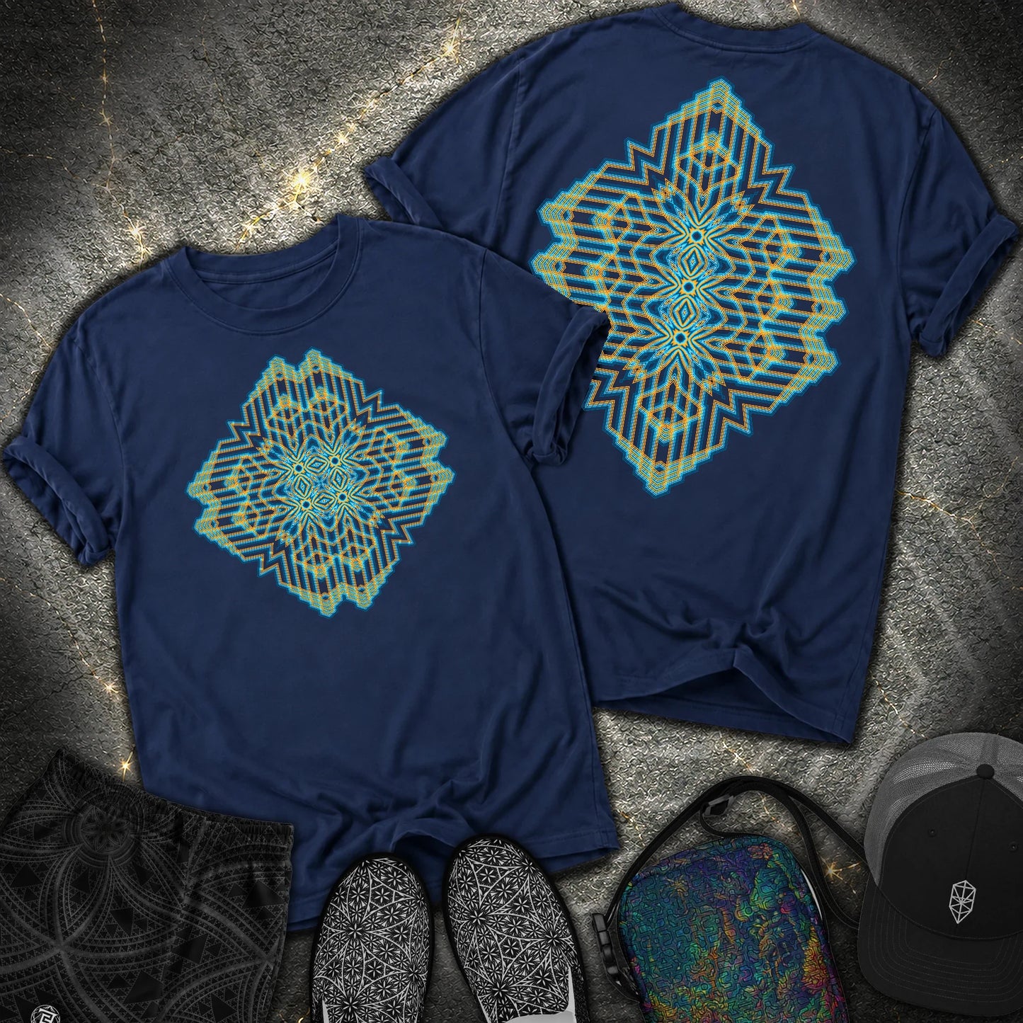Triune Signal Temple 2 Sided Comfort T-Shirt - Triune Signal Temple 2 Sided Comfort T-Shirt - True Navy