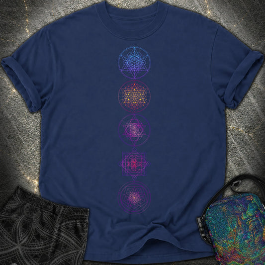 Sacred Geometry T-Shirt - Sacred Geometry Comfort T-Shirt - True Navy