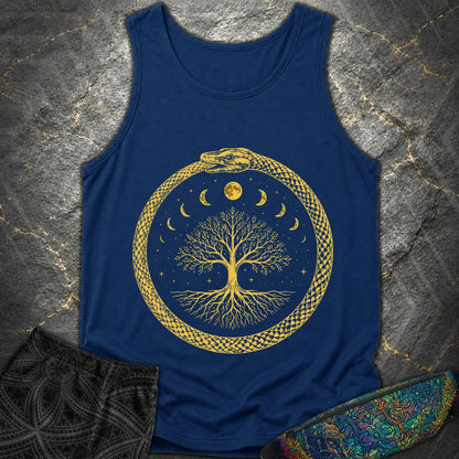 Ouroboros Moon Tree Unisex Comfort Tank Top - Ouroboros Moon Tree Unisex Comfort Tank Top - True Navy
