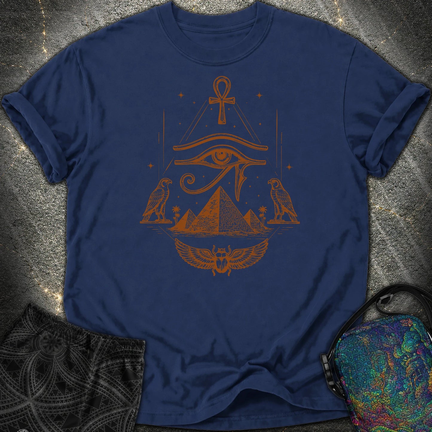 Eye Above the Ancient Pyramids - Eye Above the Ancient Pyramids Comfort T-Shirt - True Navy