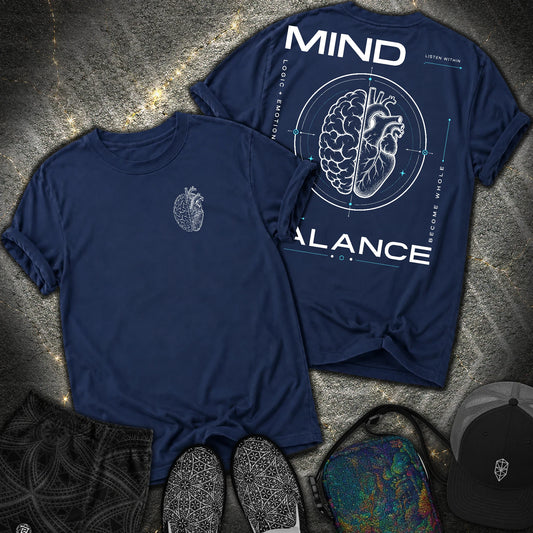 Mind Balance 2 Sided Comfort T-Shirt - Mind Balance 2 Sided Comfort T-Shirt - True Navy