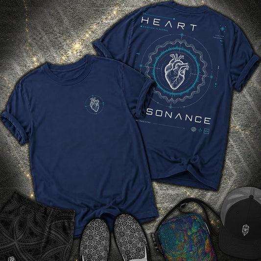 Heart Radiates 2 Sided Comfort T-Shirt - Heart Radiates 2 Sided Comfort T-Shirt - True Navy